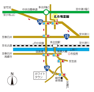 イラスト：北市場霊園周辺地図