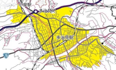 地図：多治見駅周辺地区