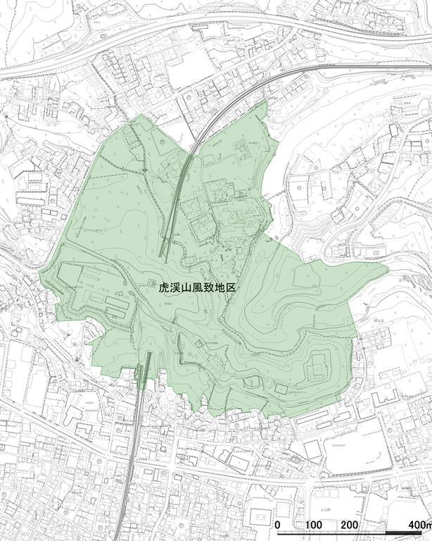 地図：虎渓山風致地区