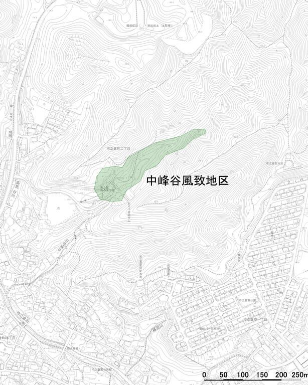 地図：中峰谷風致地区