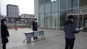 写真：駅北庁舎避難訓練の様子