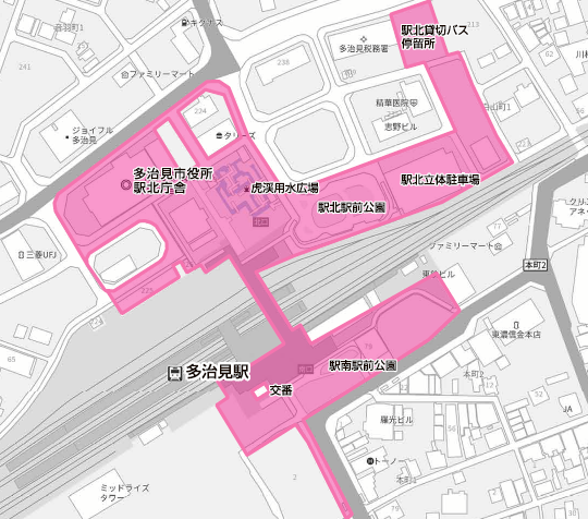 地図：路上喫煙禁止区域