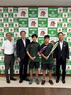 写真：中体連表敬訪問の様子