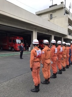 写真：消防プレ大会　当日確認の様子