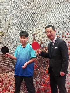 写真：表敬訪問（第22回全国ホープス選抜卓球大会）