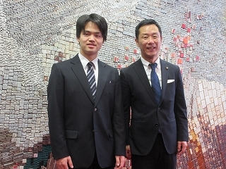 写真：表敬訪問（第74回全国高等学校スキー大会出場者）