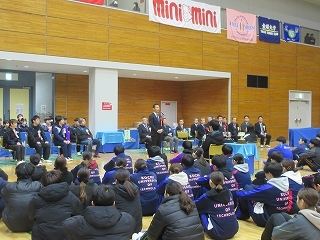 写真：第10回オール西日本大学卓球選手権大会（個人の部）開会式