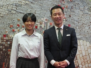 写真：表敬訪問（全国高等学校総合体育大会ローイング競技出場者）