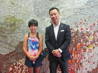 写真：表敬訪問（第42回全国小学生テニス選手権大会出場者）