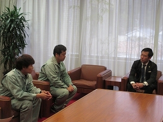 写真:能登半島地震災害派遣者への激励