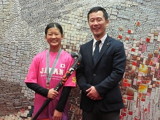 写真：表敬訪問（U12女子オールスター戦出場メンバー選出報告）