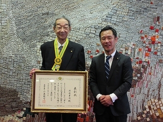 写真：表敬訪問（法務大臣表彰受賞の保護司）