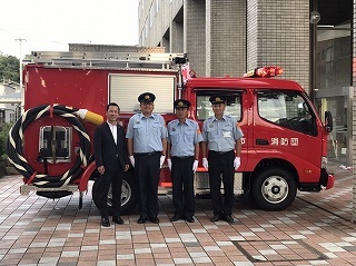 写真：消防団車両配属式