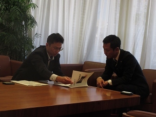 写真：面談（庄内川河川事務所長）