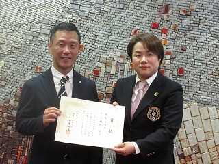 写真：表敬訪問（全日本柔道形競技大会出場者）