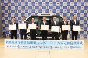 写真：自動運転推進コンソーシアム協定締結披露式