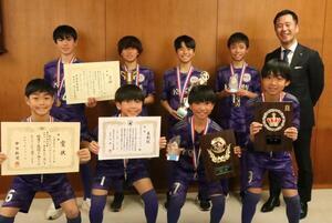 写真：ろうきんカップ少年サッカー選手権優勝報告