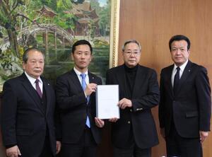 写真：事業承継の補助金創設に関する要望書手交式