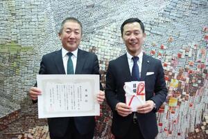 写真：大島電氣工事感謝状贈呈式