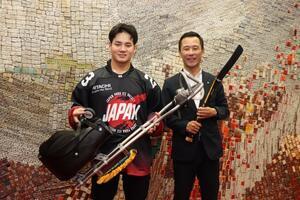 写真：鵜飼選手と市長