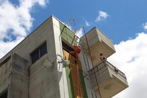 写真：はしご登はん訓練