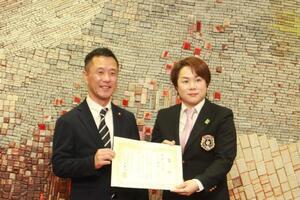 写真：柔道形競技大会出場選手表敬訪問1