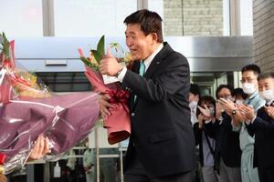 写真：退庁の様子