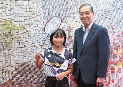 写真：バドミントン表敬訪問