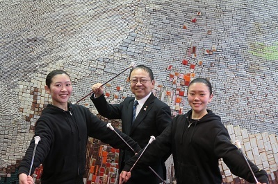 写真:バトントワーリング表敬訪問