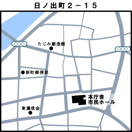 地図：01中央投票区　多治見市日ノ出町2-15