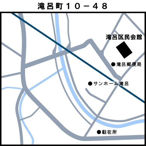 地図：21滝呂投票区　多治見市滝呂町10-48