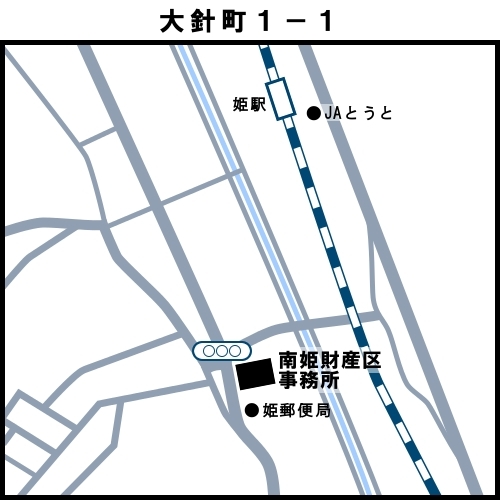 地図：25南姫投票区　多治見市大針町1-1