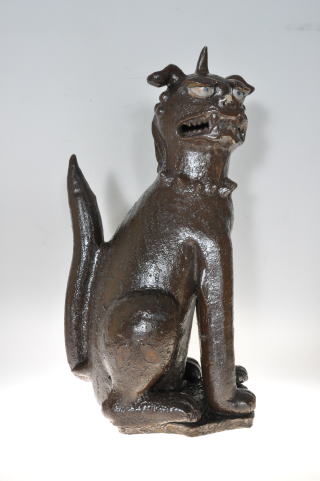 写真:旧日光寺陶製狛犬一対【阿形】