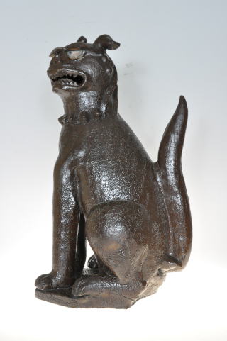 写真:旧日光寺陶製狛犬一対【吽形】