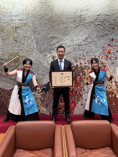 写真：太鼓祭2025第17回日本一決定戦出場選手表敬訪問