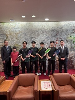 写真：表敬訪問（第37回都道府県対抗全日本中学生ソフトテニス大会、第11回全国ミズノカップジュニア選抜ソフトテニス選手権大会）