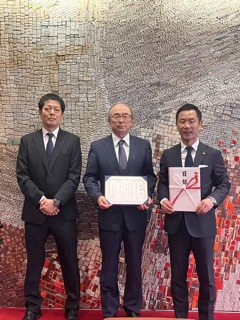 写真：感謝状贈呈式（企業版ふるさと納税：株式会社フィルテック）
