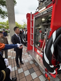 写真：消防団車両配属式