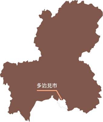 岐阜県の南部に位置する多治見市を示す地図