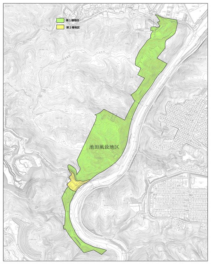 池田風致地区指定区域図