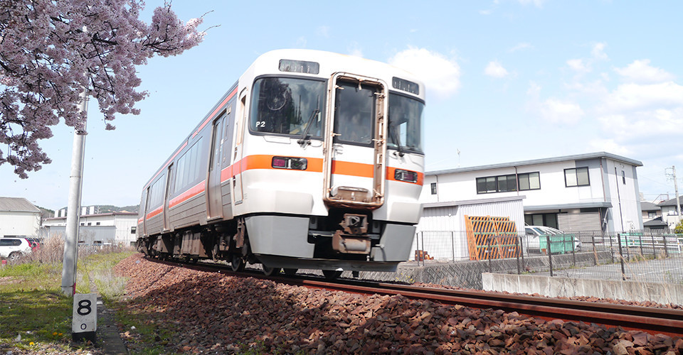 路線と電車の写真